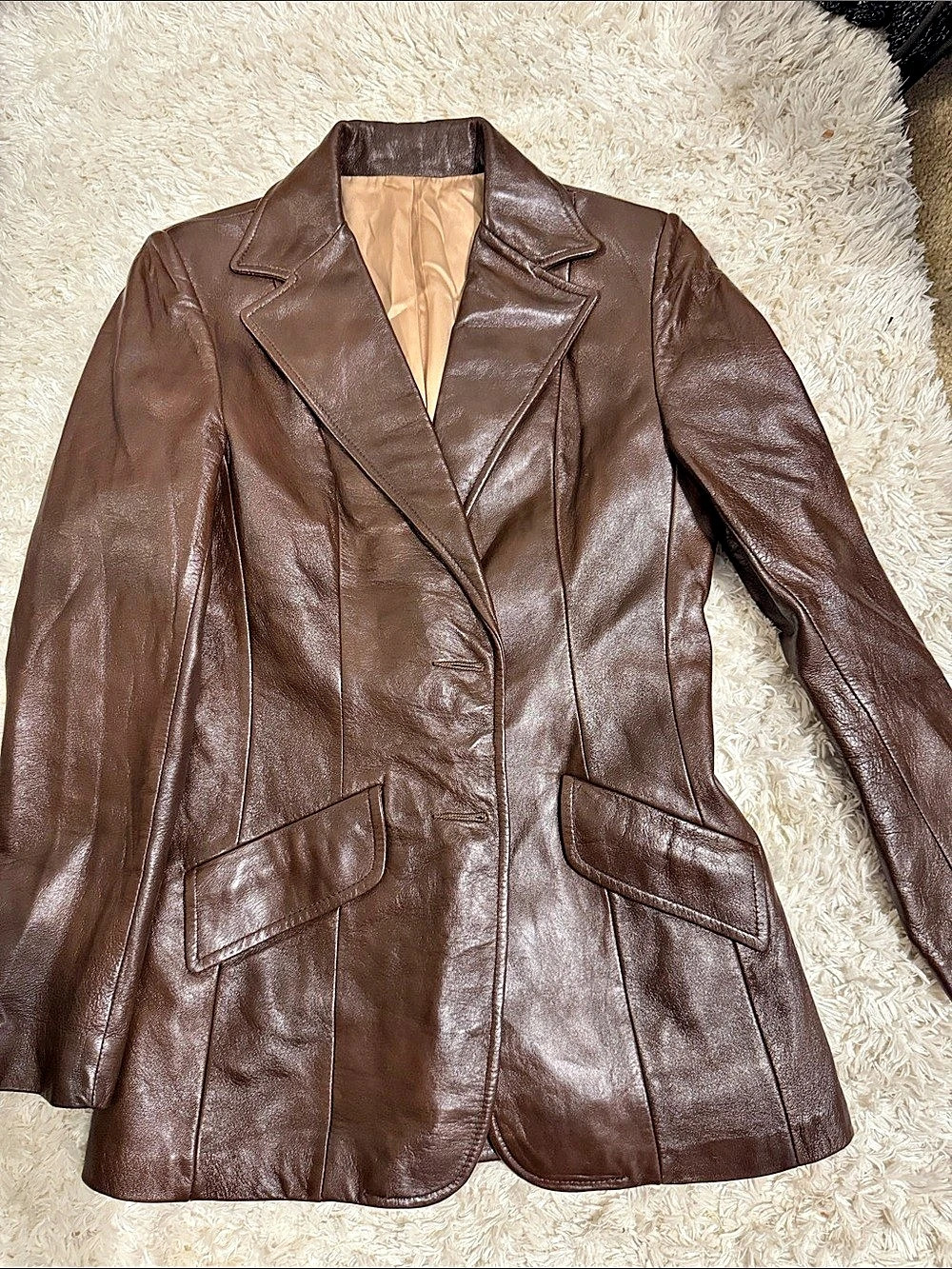 Brown Leather Jacket Size 6